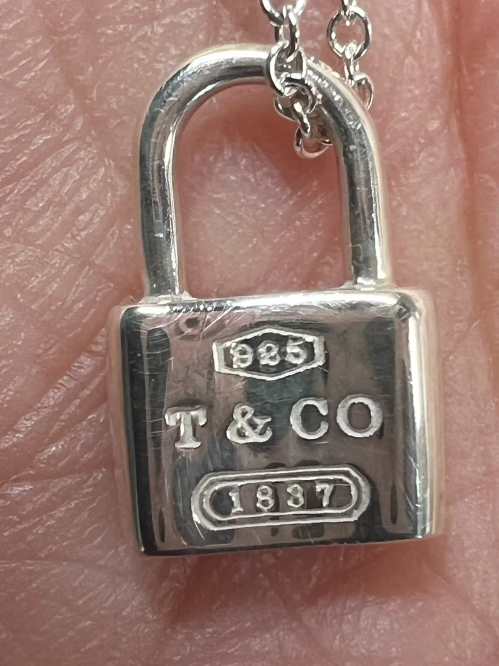 NWOT - Tiffany & Co. 1837 Iconic Lock Pendant Necklace Sterling Silver 925